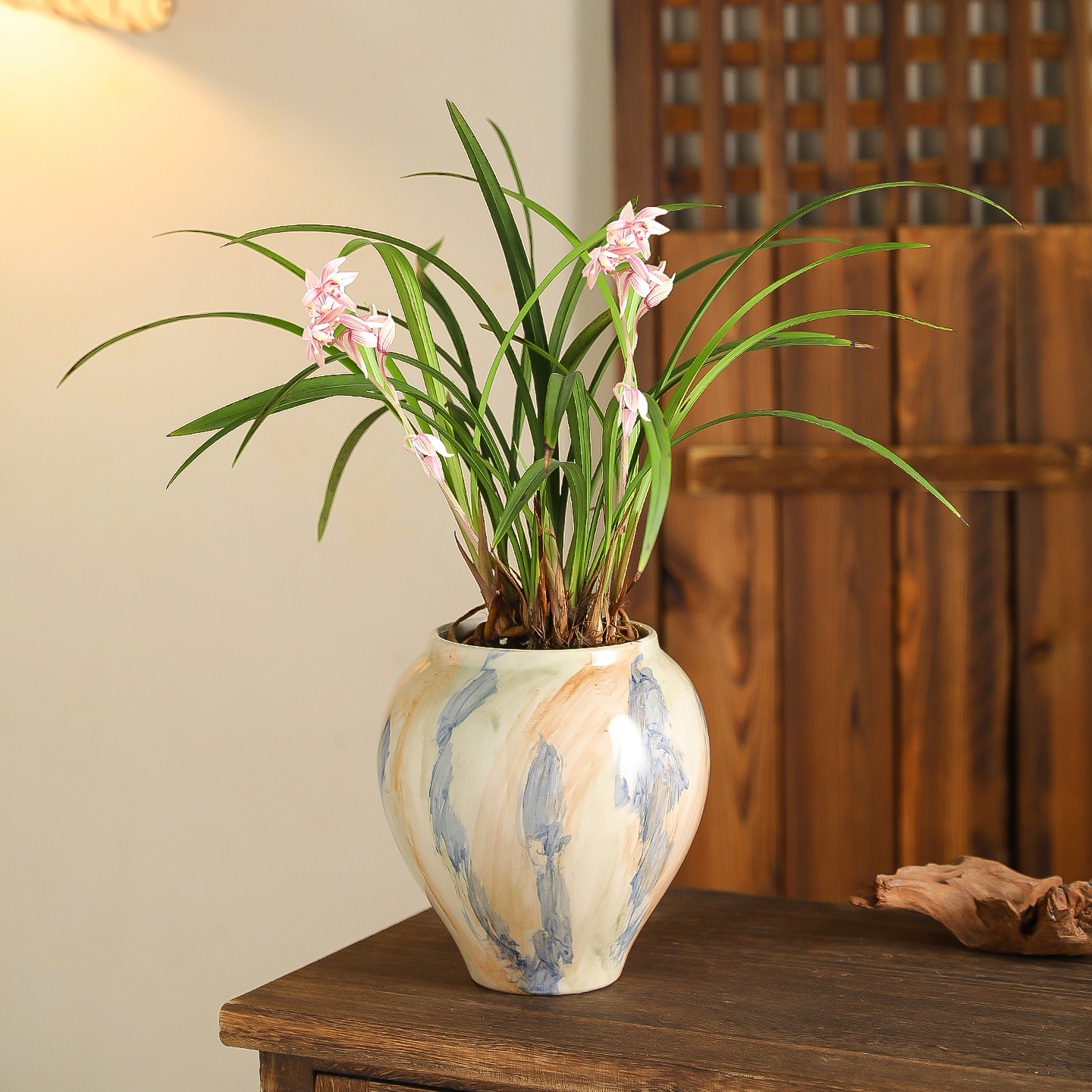 陶瓷花盆高级手绘创意家用盆栽