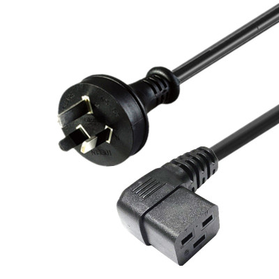 国标10A转C19弯头右弯横向品字尾弯头直角服务器电源线PDU延长线