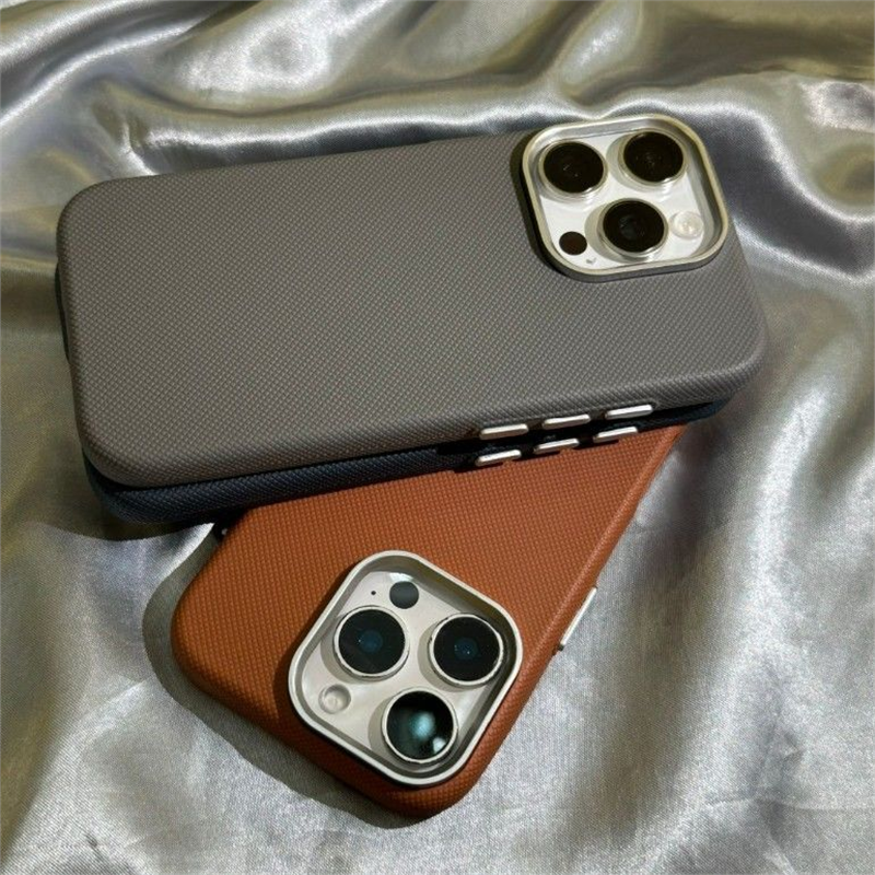 钛灰色新纤细纹大孔防摔手机壳