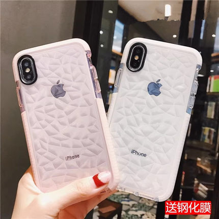 适用于苹果X钻纹手机壳13/14/15/16超好看iphoneXR全包硅胶11promax防摔7/8plus气囊女12保护套