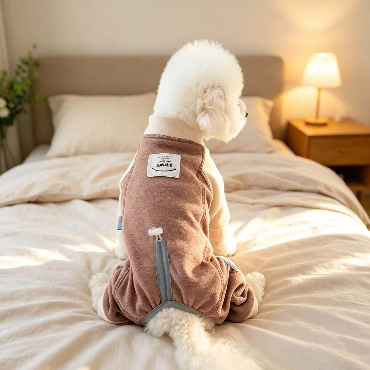 狗狗衣服秋冬装泰迪比熊博美小型犬宠物猫咪四脚衣德绒居家服