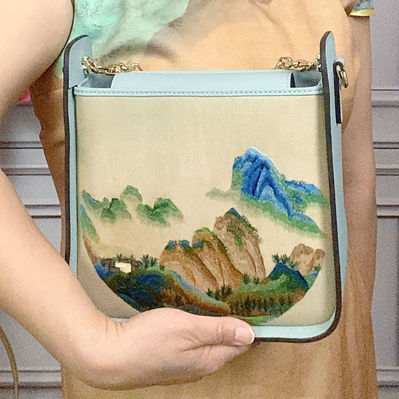 非遗手工刺绣苏绣旗袍手提包手拿包女小包单肩包高级感手包女大包