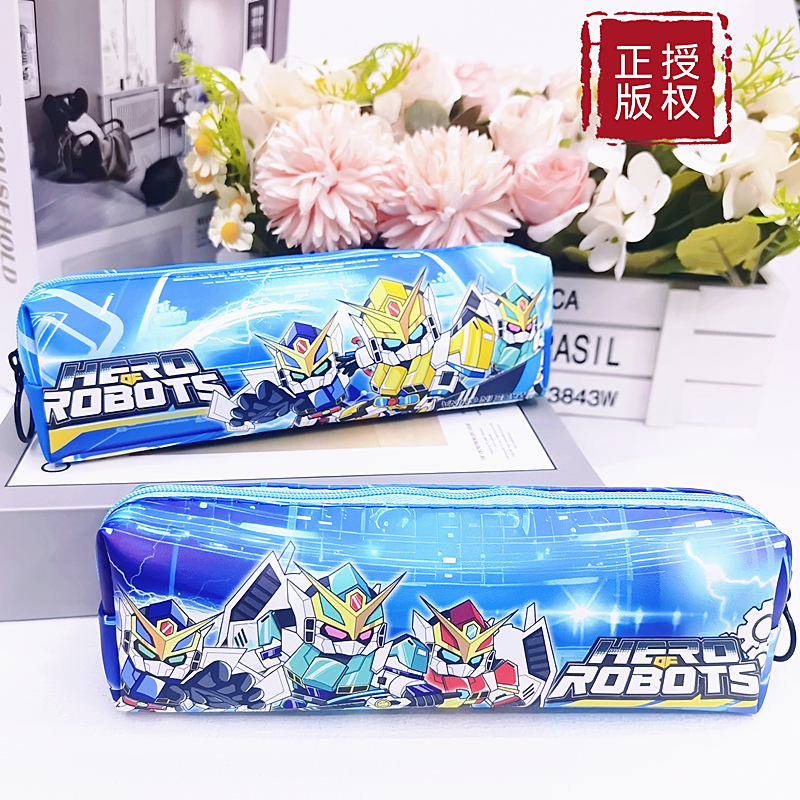 铠甲机甲笔袋幼儿园帆布拉链铅笔袋学生儿童卡通文具