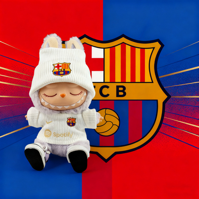 巴萨labubu娃衣公仔球衣