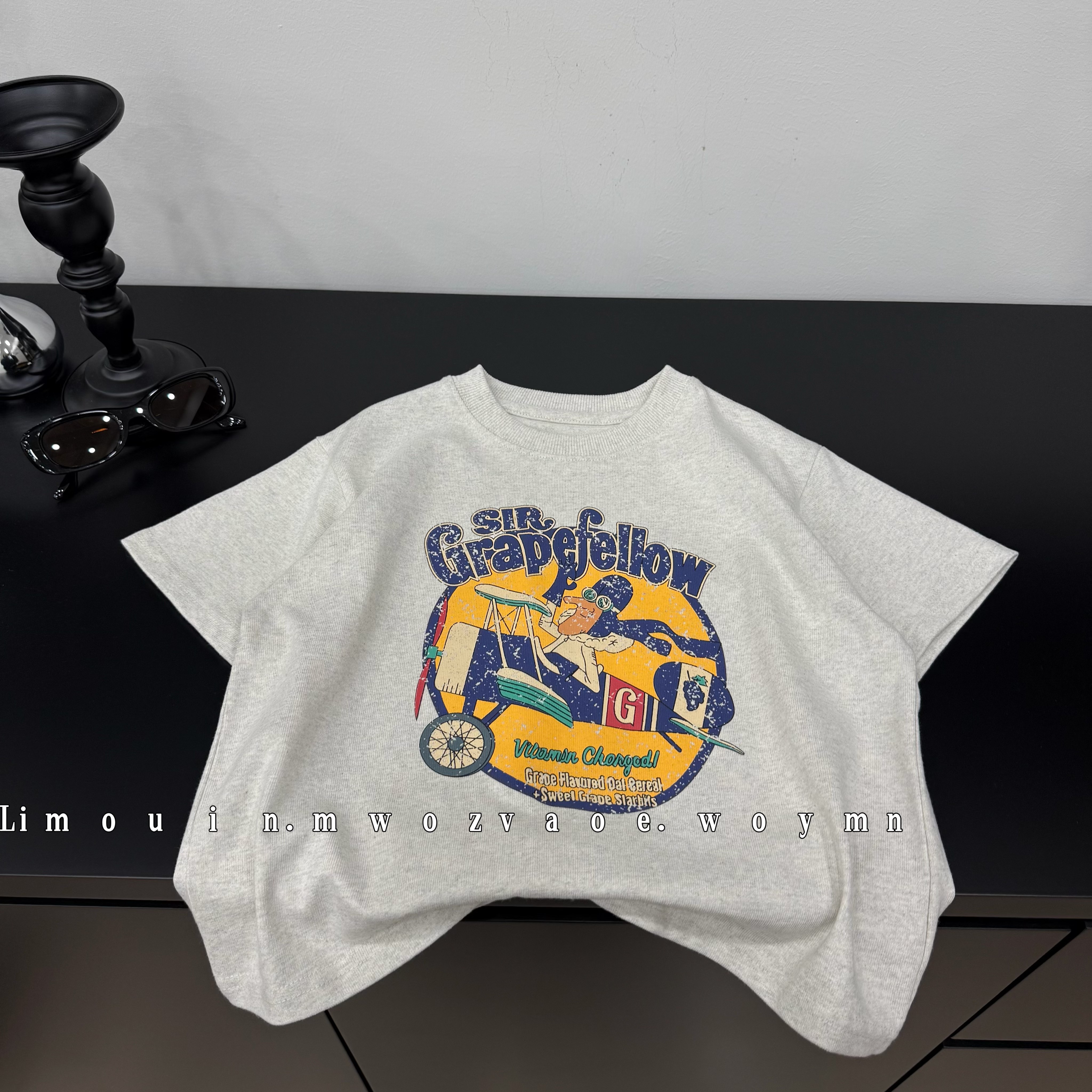 儿童卡通短袖夏季新款圆领宽松男女童韩版小众印花T恤