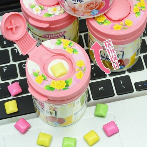 新品推推罐木糖醇花香口香糖非清新口气非提神罐装多口味约会解馋