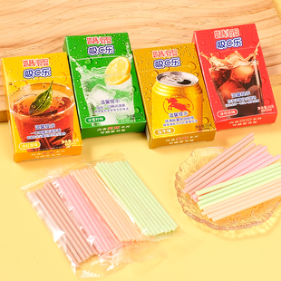 网红吸C乐吸管糖可乐味冰红茶味盒装独立小包吸吸乐糖果零食品