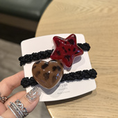 韩国进口GRAIN AZ水墨晕染星星方形粗发圈 AZNAVOUR BEAUTE