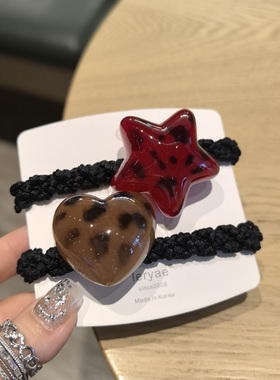 韩国进口GRAIN de BEAUTE/AZNAVOUR/AZ水墨晕染星星方形粗发圈