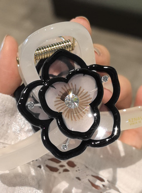 韩国进口GRAIN de BEAUTE/AZNAVOUR/AZ抓夹双面花朵8cm鲨鱼夹发饰