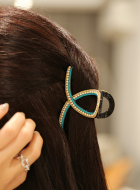 LERYAE韩国进口发饰水钻链条8cm胖胖抓夹发抓鲨鱼夹