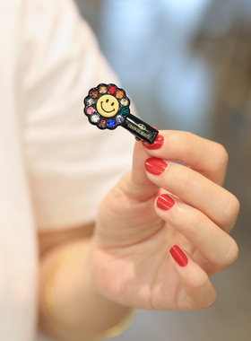 韩国进口 AZNAVOUR AZ 发饰水钻笑脸发夹鸭嘴夹边夹发圈皮筋