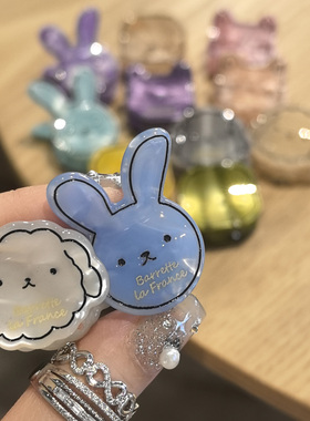 LERYAE韩国进口发饰卡通线条简笔画小狗小猫小兔刘海小抓夹发抓