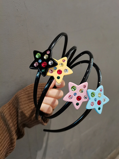 韩国进口AZNAVOUR/AZ发饰水钻星星五星发箍头箍压发