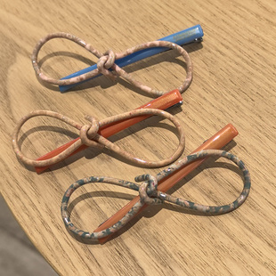 韩国进口AZNAVOUR AZ发饰图腾复古八字蝴蝶结鸭嘴夹发夹边夹