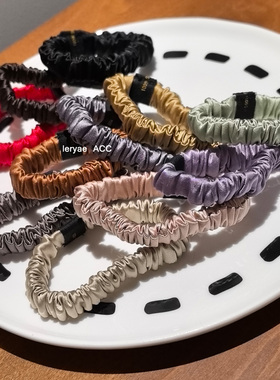 LERYAE韩国进口发饰人手bi备真丝不伤发1cm基础百搭发圈肠圈多色