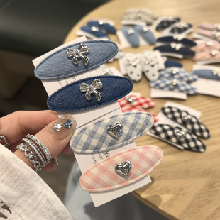 LERYAE韩国进口发饰东大门欧尼老板娘家爱心蝴蝶结掰掰夹BB夹发夹