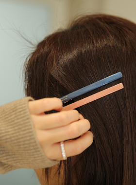 aidemoli韩国进口发饰8cm简约百搭基础多色入长方鸭嘴夹发夹边夹