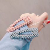 aidemoli精美饰品发饰韩国进口喷绒小球球BB夹发夹边夹三角形大号