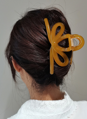 韩国进口AZNAVOUR/AZ发饰糖果多巴胺蝴蝶结13cm大大号鲨鱼夹发抓