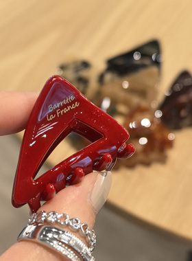 aidemoli韩国进口发饰中小镂空三角形百搭时髦复古抓夹发抓鲨鱼夹