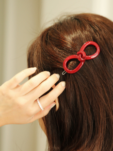 韩国进口发饰AZNAVOUR/AZ发夹圆润八字蝴蝶结扣夹发夹边夹