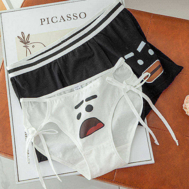 情侣内裤一男一女性感纯欲卡通搞怪可爱夫妻男士女士纯棉裆三角裤
