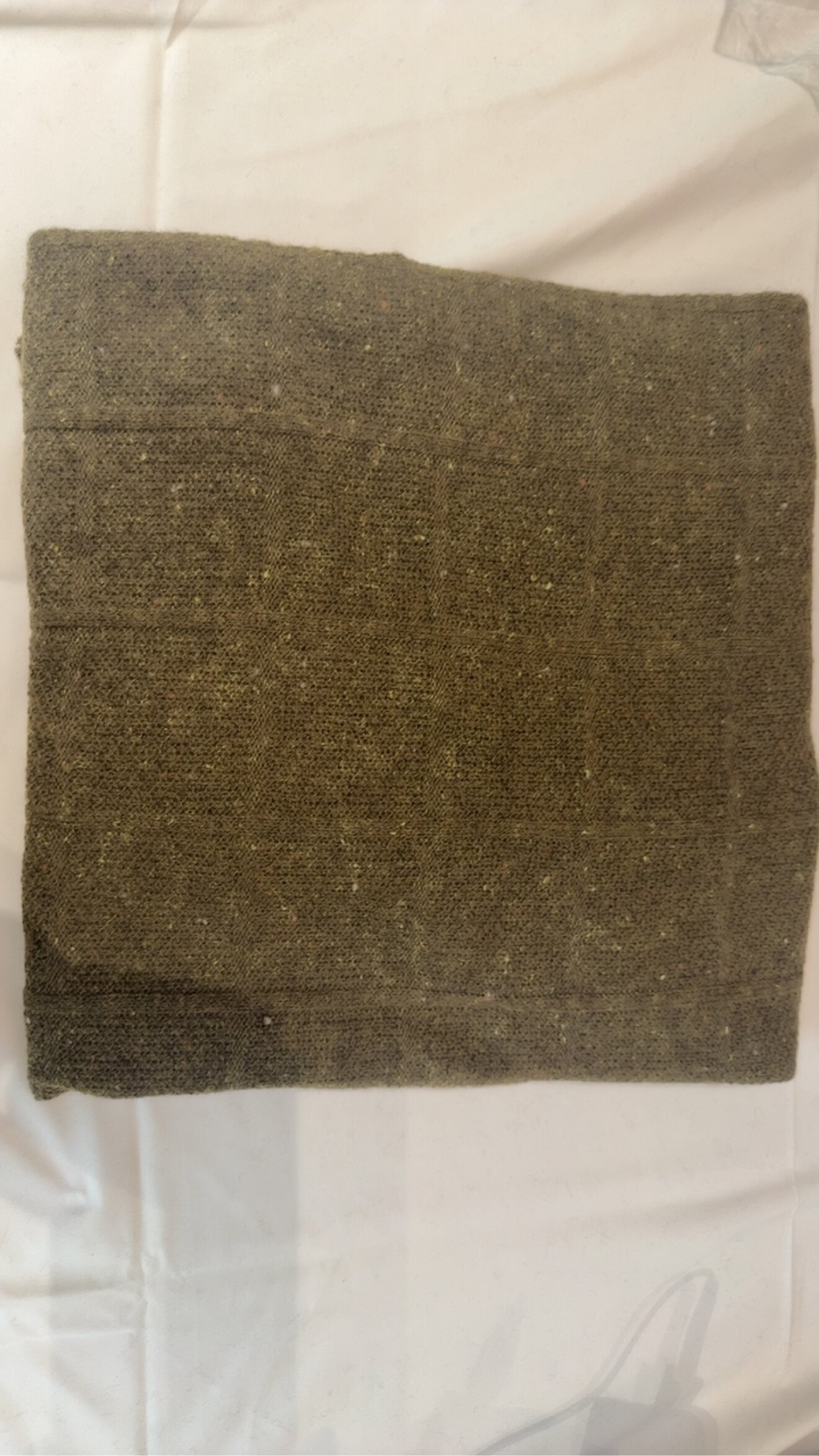 草绿色 方格羊绒披肩 围巾200*75 100%cashmere