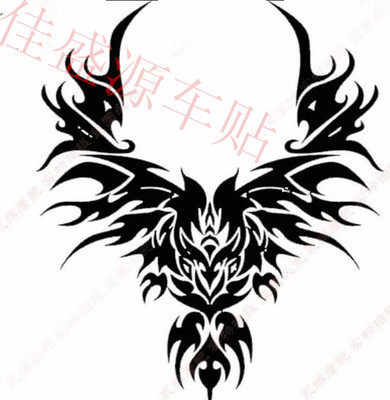 gxt 摩托车改装车贴反光贴汽车装饰贴电动车贴纸车身贴翅膀图腾