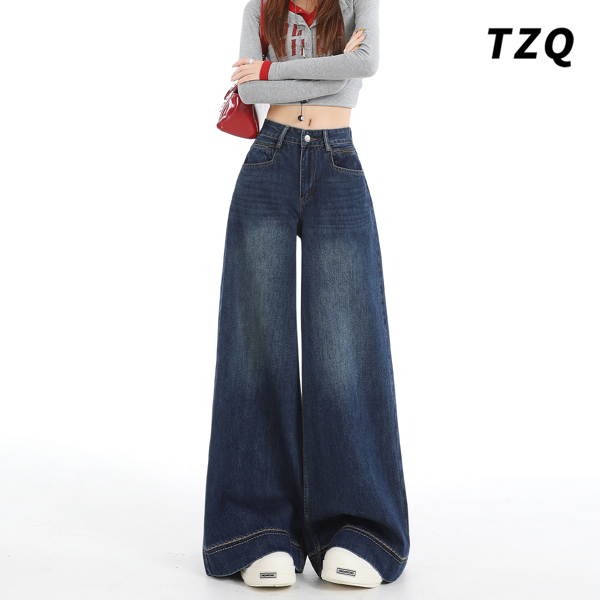 秋季新款宽松显瘦梨形穿搭拖地裤