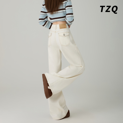 秋冬高腰宽松显瘦加绒阔腿喇叭裤