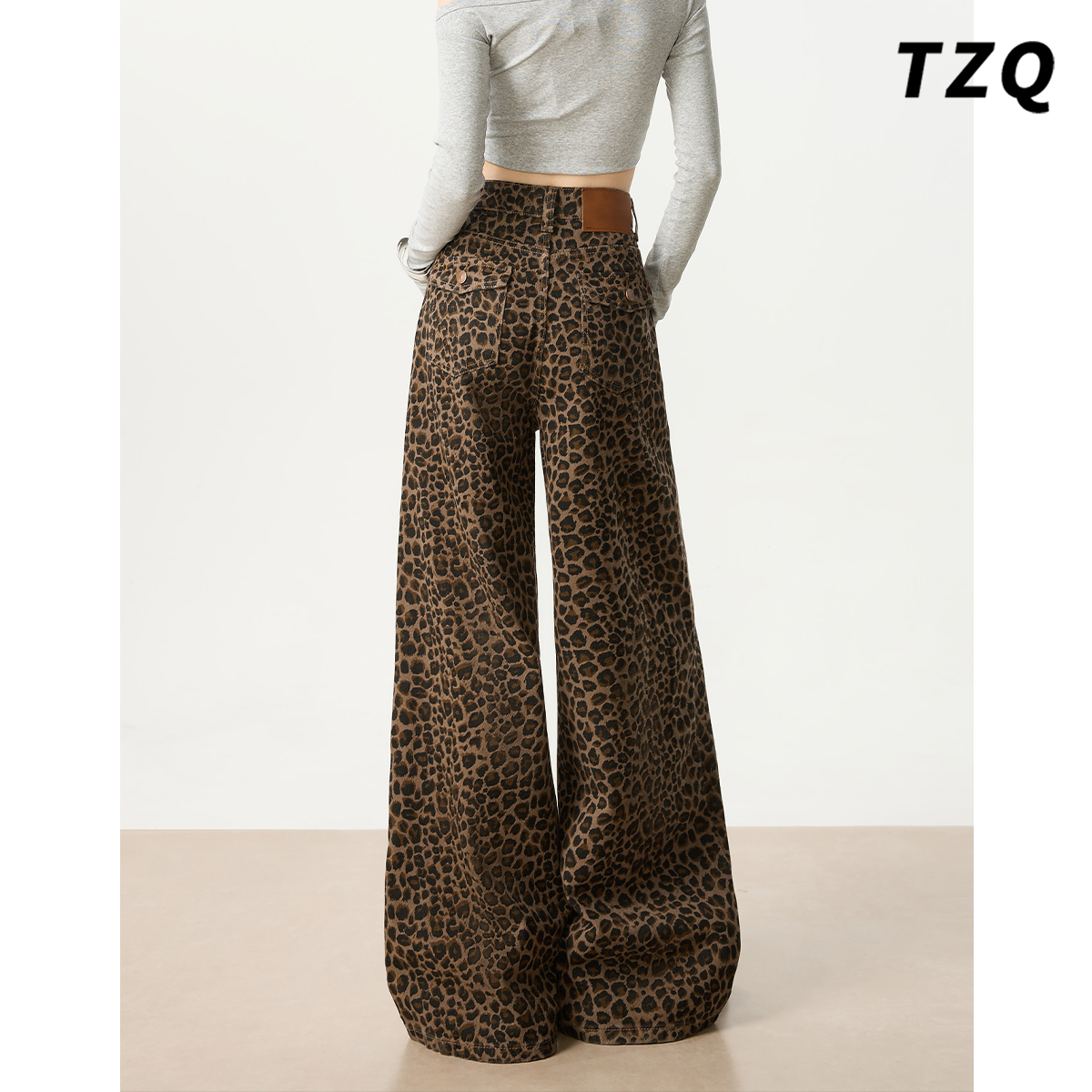 2025新款时尚高腰宽松垂感拖地裤