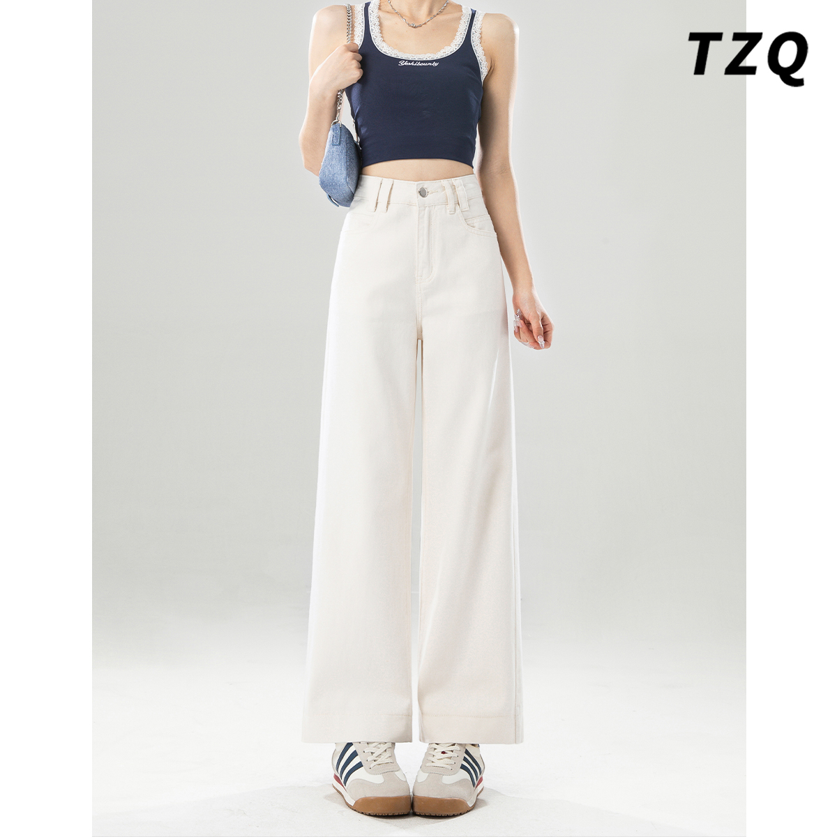 新款小个子显瘦九分直筒烟管裤子