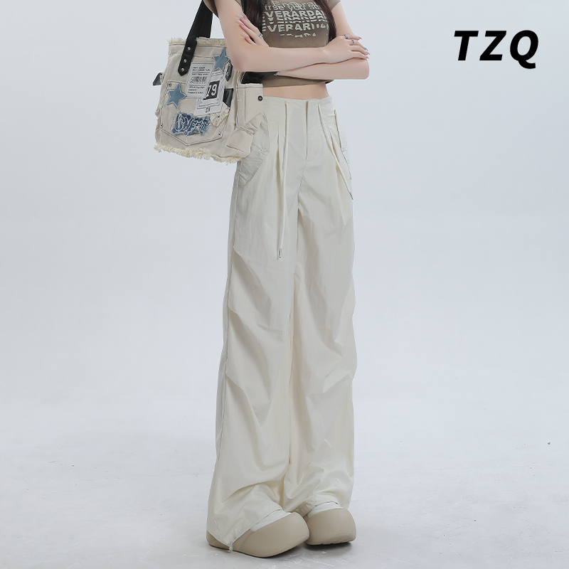 直筒束脚工装裤女2025夏季运动裤