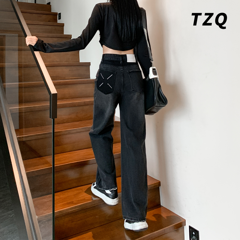 小个子显瘦宽松垂感窄版阔腿裤子