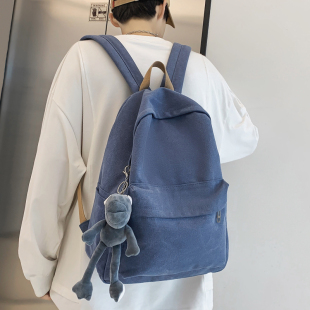 书包男大学生ins日系百搭帆布背包休闲小型旅行电脑包运动双肩包