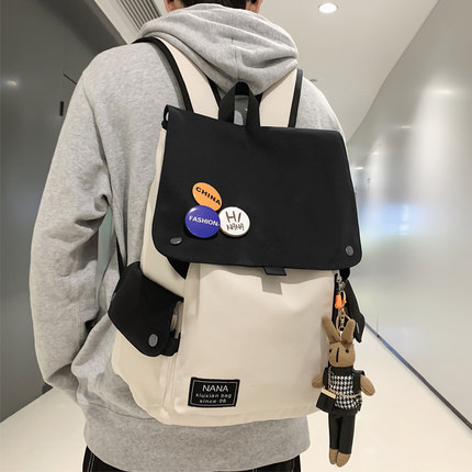 背包男双肩包ins休闲运动笔记本电脑大容量高中学生书包男大学生