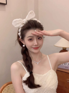 甜美蕾丝兔耳朵蝴蝶结发箍
