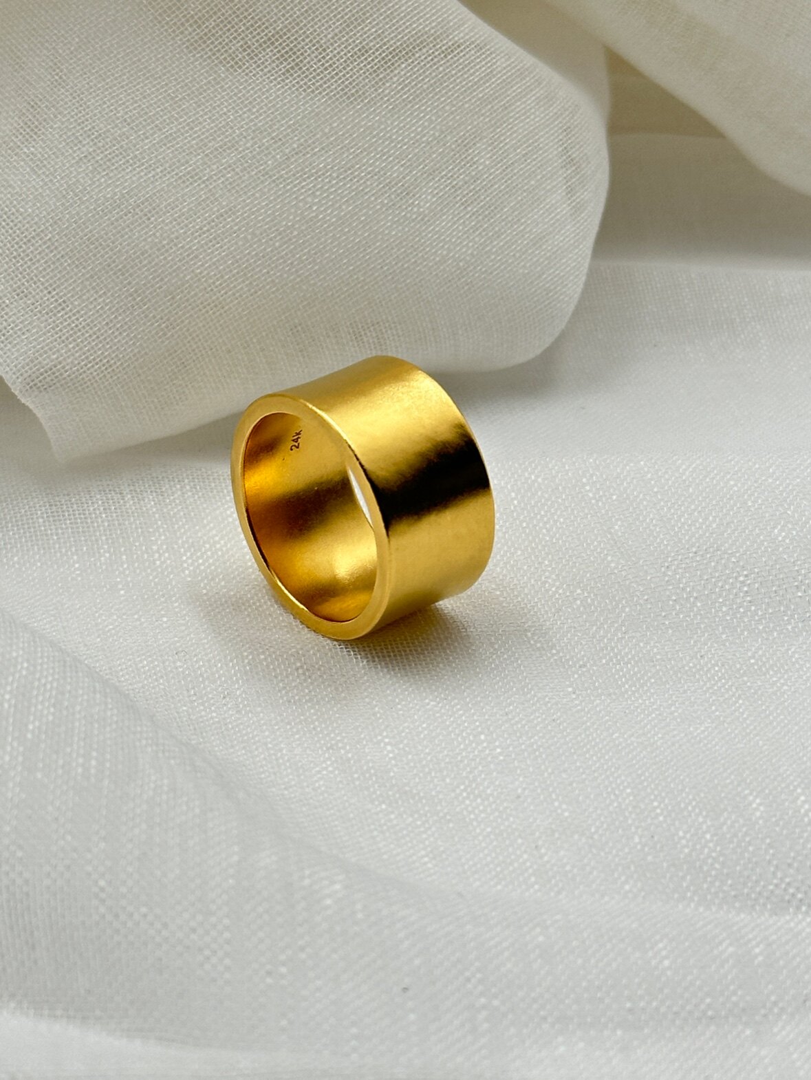 24k足金扳指999黄金戒指霸气男宽版古法素金实心戒指送礼闭口