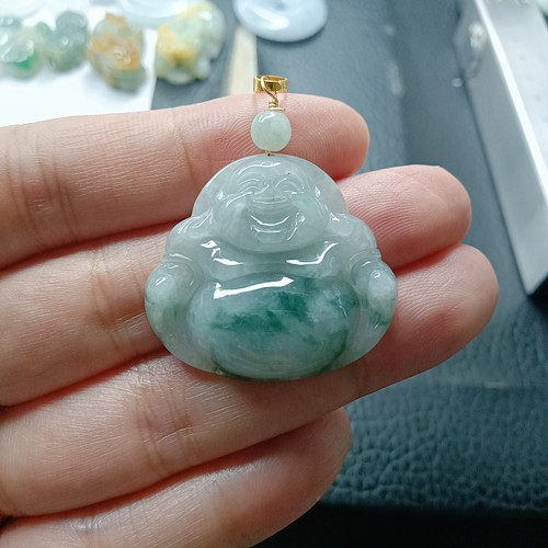 缅甸天然翡翠A货玉佛公吊坠挂件