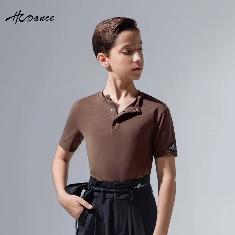 皇朝拉丁舞服儿童男孩短袖休闲上衣练功服新款男童训练服HN5103