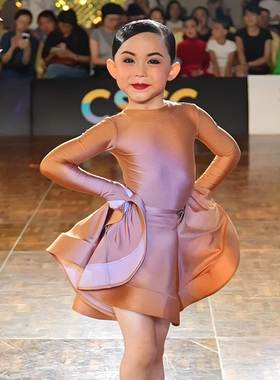 皇朝舞蹈拉丁舞服规定服新款长袖有光锦纶比赛服HC6317+HC7137