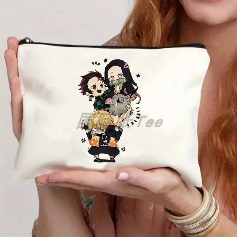 恶魔杀手 Kamado Nezuko 手提包时尚帆布带化妆包便携式购物袋