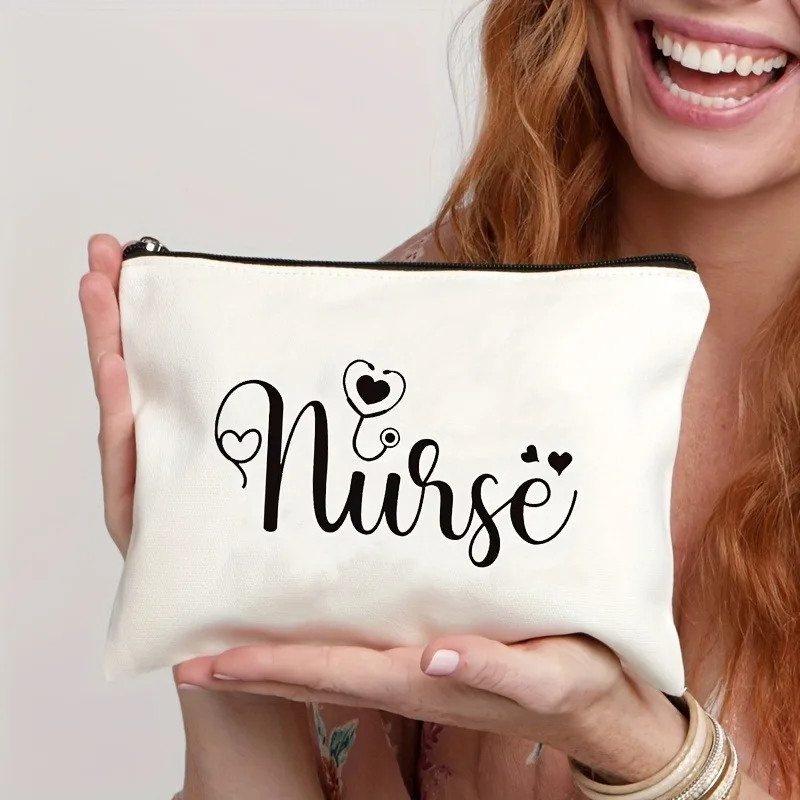 护士图案女式化妆包便携式旅行帆布收纳袋拉链钱包女孩礼物,箱包皮具/热销女包/男包,手拿包,淘宝优惠券,粉丝福利购,淘宝优惠卷