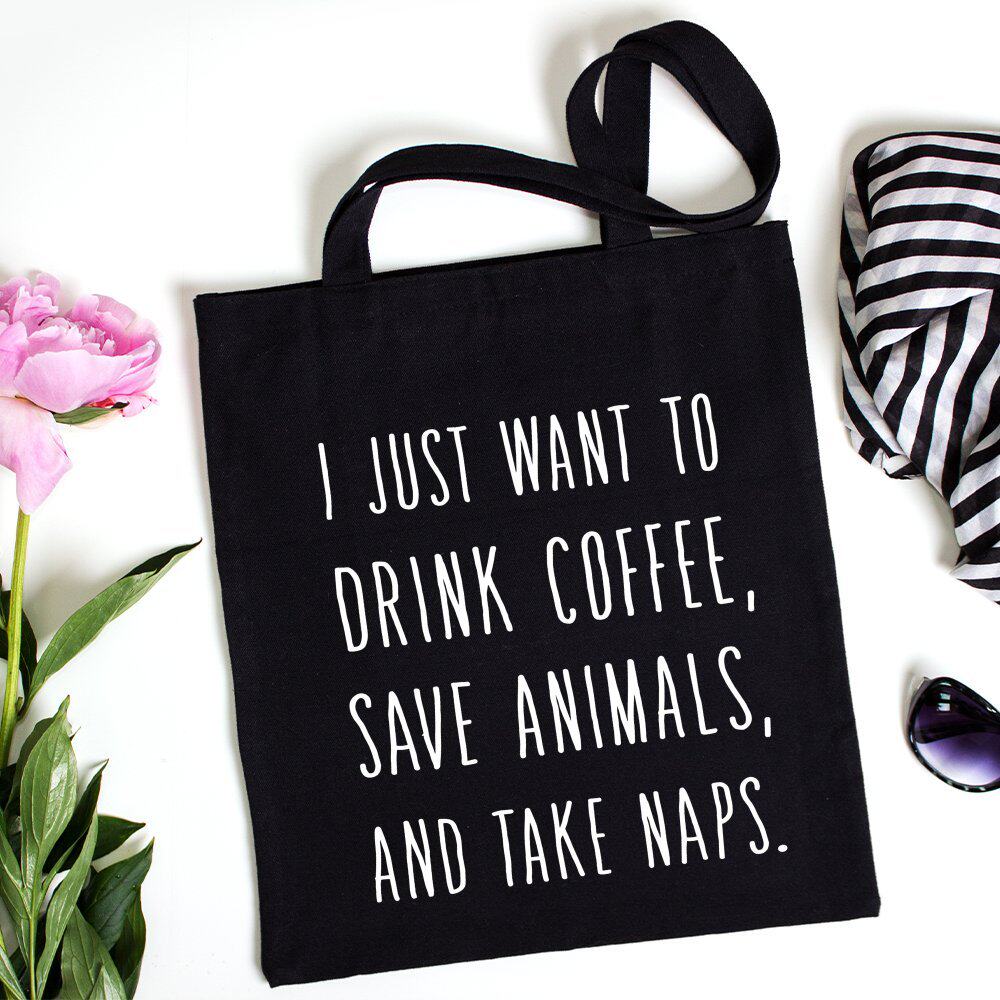 跨境热卖幽默的帆布手提袋礼物选择文字印花帆布袋