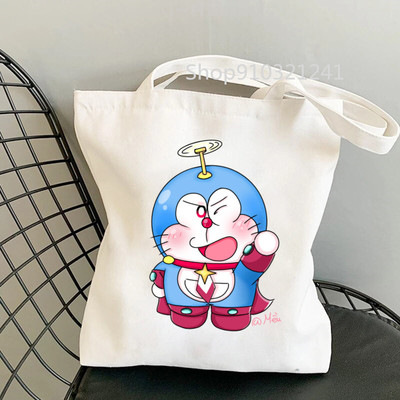 Doraemon 叮当猫哆啦A梦印花帆布袋单肩包学生折叠袋手提袋购物袋