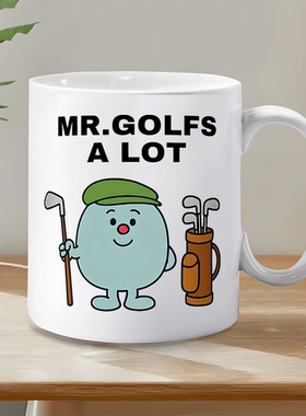 跨境爆款趣味卡通 MR.GOLFS A LOT 高尔夫主题马克杯创意咖啡杯