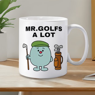 跨境爆款趣味卡通 MR.GOLFS A LOT 高尔夫主题马克杯创意咖啡杯
