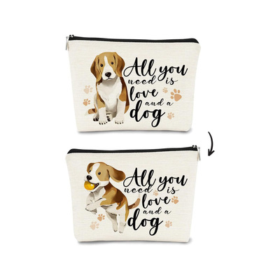 女士化妆包可爱狗狗创意化妆包收纳包拉链包跨境亚马逊