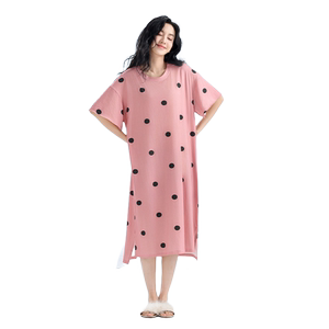 绮瑞新款女夏季睡裙简约舒适卡通甜美女生薄款睡衣宽松中裙